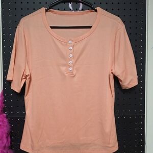 Orange Fitted Polo T-Shirt with Short Sleeves